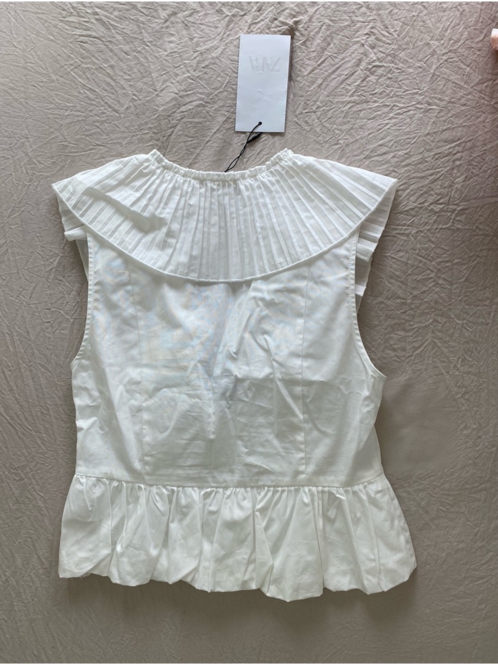 Zara Pleated Ruffle Bow Top - Picture 15 of 16